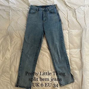 Pretty little thing split hem jeans
